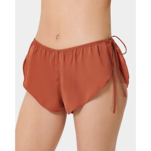 New! Bluebella Nicole Luxury Satin Tie-Side Pajama shorts in Rust 2283 - Picture 1 of 6